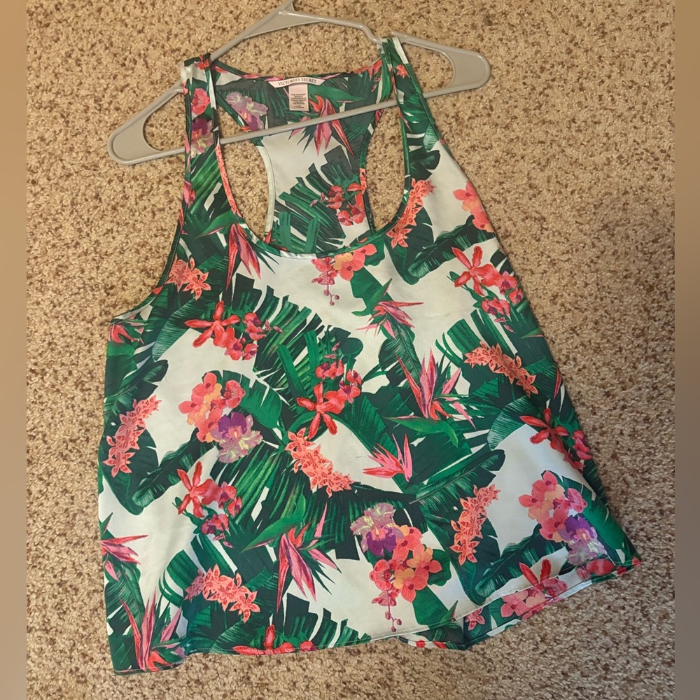 Victoria Secret Floral Satin Tank top.